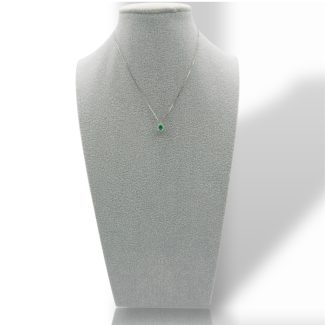 Emerald and Diamond Necklace in 18kt White Gold by Davite & Delucchi