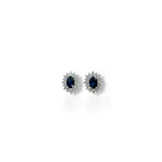 Sapphire and Diamond Earrings Davite&Delucchi 18kt White Gold