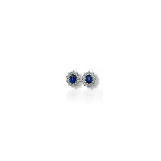Sapphire and Diamond Earrings by Davite&Delucchi in 18kt White Gold