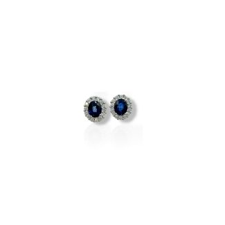 Davite&Delucchi Sapphire & Diamond Earrings, 18kt White Gold