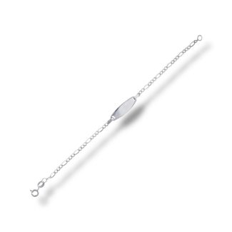 18kt White Gold Children's Bracelet with Engravable Tag