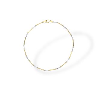 18kt Two-Tone Gold Men's Bracelet 21 cm