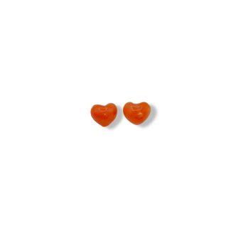 Sciacca Coral Heart Earrings in 925 Sterling Silver