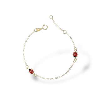 18kt Gold Ladybird Bracelet for Little Girls