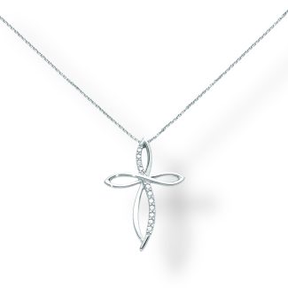 Miluna Cross in 18kt White Gold and Diamonds Model CLD3947