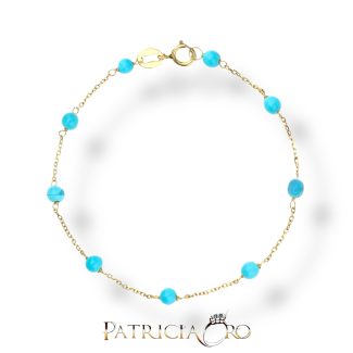 Girl's Turquoise Bracelet in 18kt Gold
