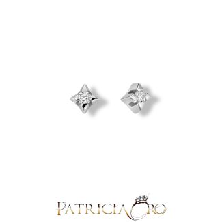Miluna Punto Luce Earrings in 9kt White Gold with Diamonds