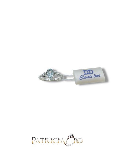 Anello Acqua Marina e Diamanti in Oro Bianco 750 Davite & Delucchi