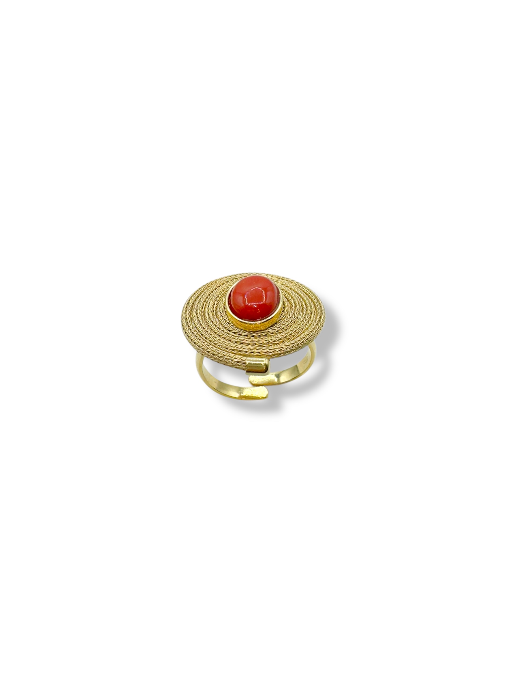 Splendido Anello Corallo Sciacca in Argento, un gioiello made in italy di Patricia Oro Creations, perfetto per un regalo prezioso. (Vista 2)