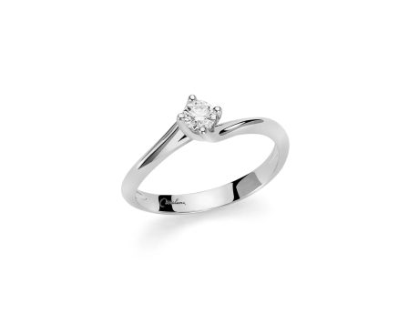 Anello Solitario Miluna con Diamante 0.20ct Oro Bianco 18kt LID3264