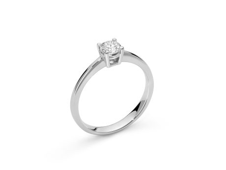Anello Solitario Miluna in Oro Bianco con Diamante 0.40 Ct