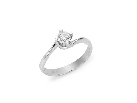Anello Solitario Miluna Oro Bianco 18kt con Diamante 0.40ct