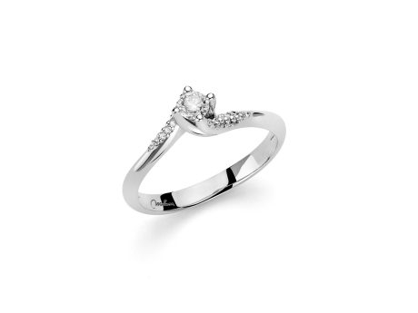Anello Solitario Miluna Oro Bianco Diamanti Naturali 0.246ct