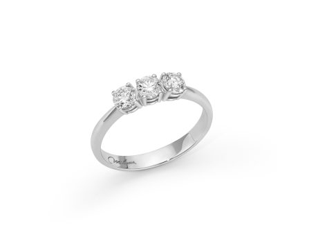 Anello Trilogy Miluna in Oro Bianco 18kt e Diamanti