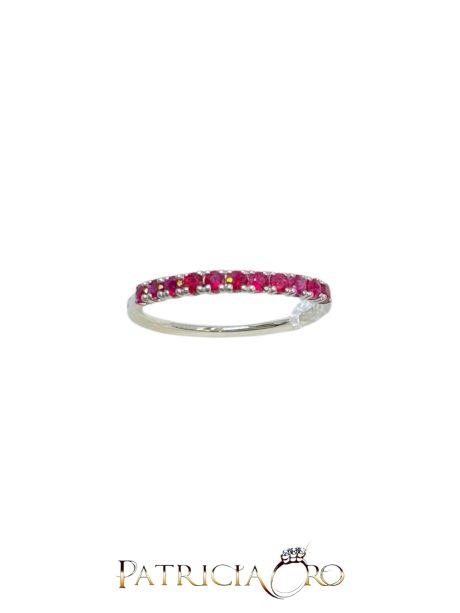 Anello Veretta di Rubino in Oro Bianco 750 Davite & Delucchi