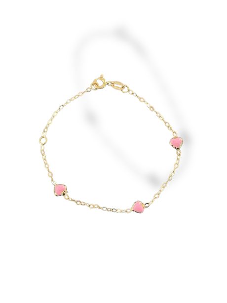Bracciale Bimba Cuori in Oro 18kt
