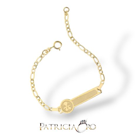 Bracciale Bimba Oro Giallo 18kt con Targhetta Bambina Incisa