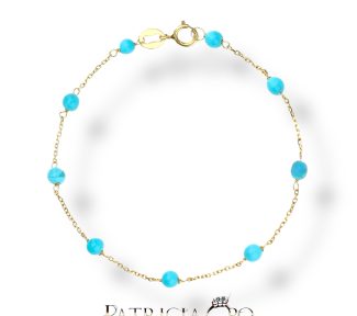 Bracciale per bimba in oro con turchese, un gioiello made in italy di alta qualità e design.