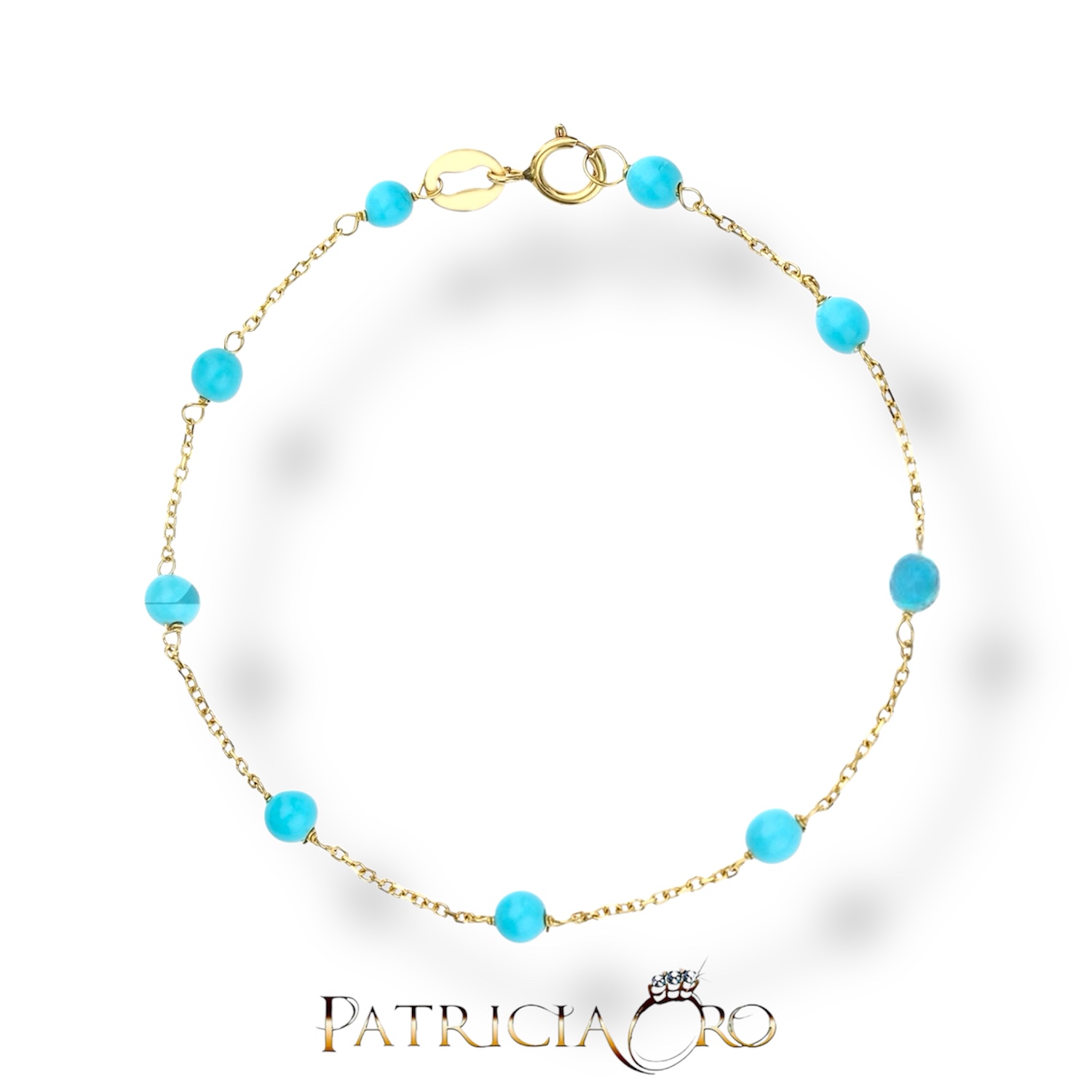 Bracciale per bimba in oro con turchese, un gioiello made in italy di alta qualità e design.