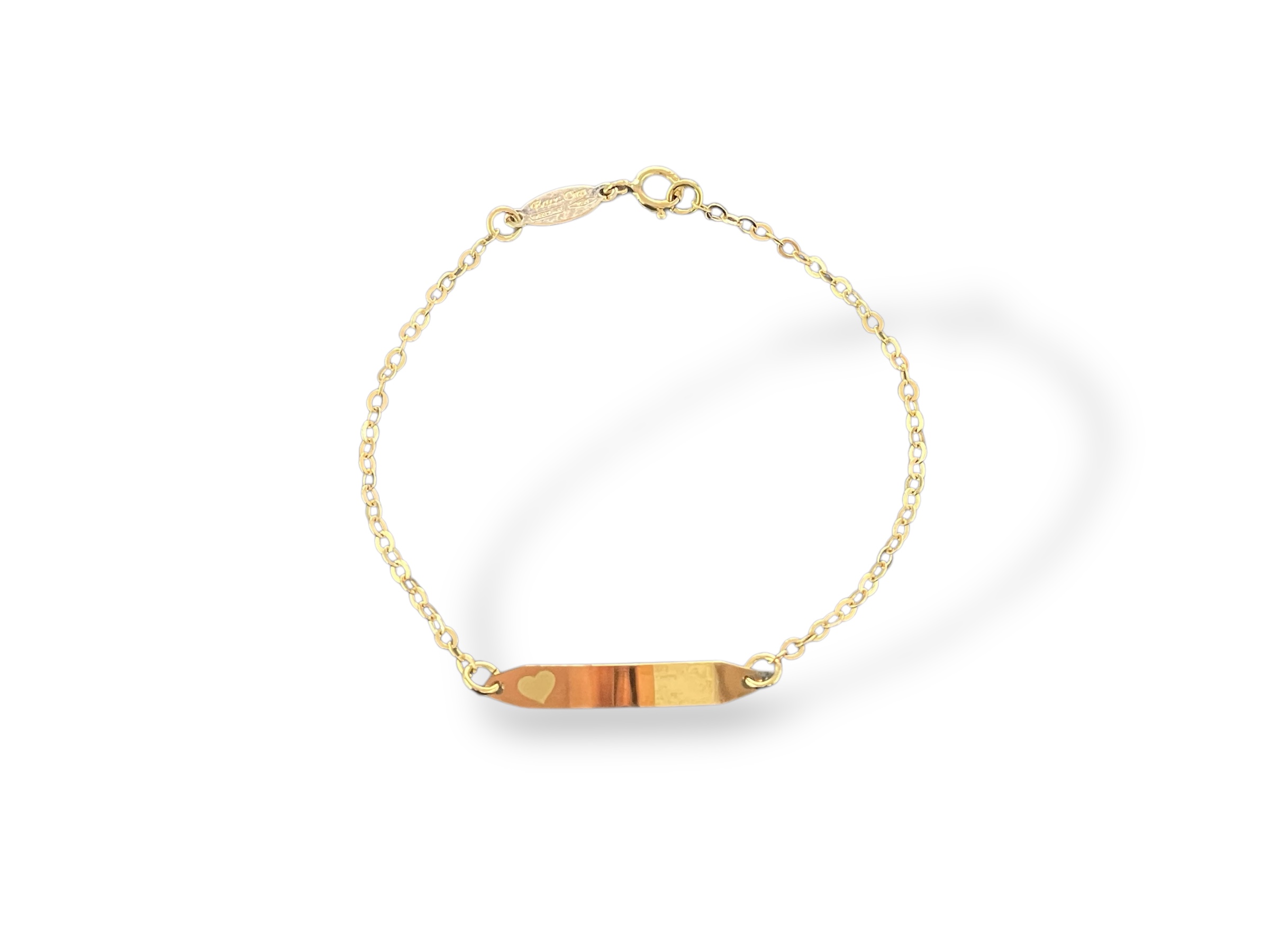 Bracciale per bimbi con targhetta in oro 18k, un gioiello made in italy di alta qualità e design.