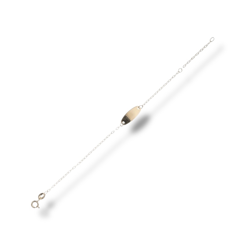 Bracciale per bimbo in oro con targhetta, un gioiello made in italy di alta qualità e design.