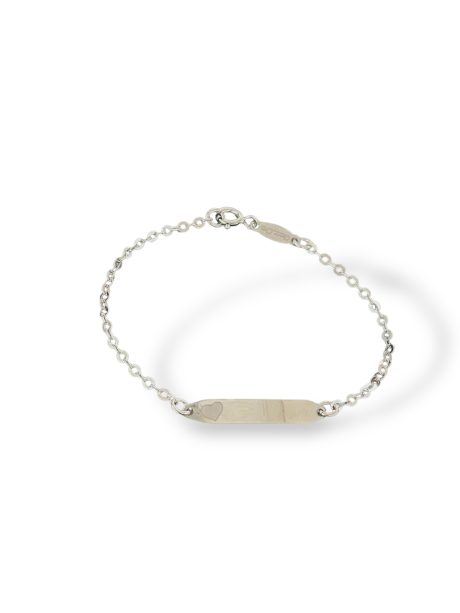 Bracciale Bimbo Targhetta Oro Bianco 18k