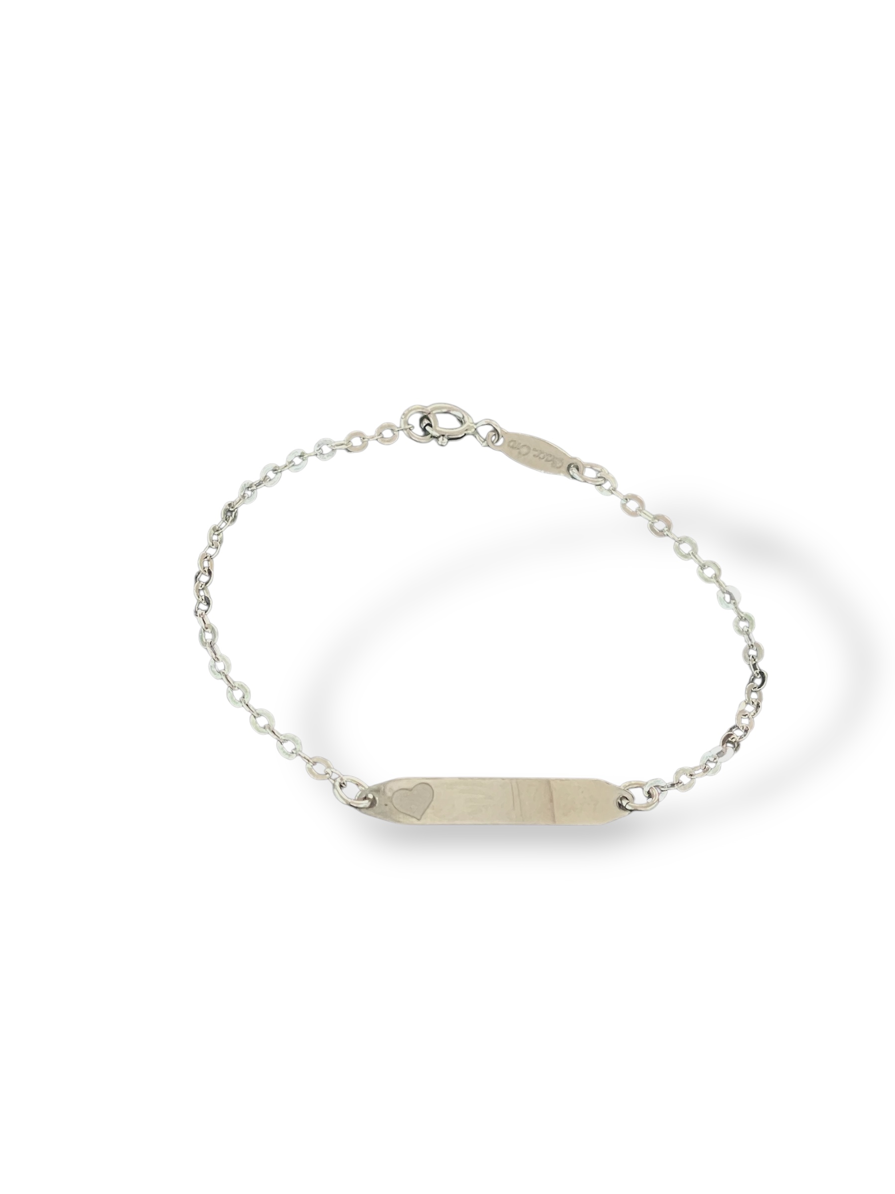Bracciale per bimbo/a con targhetta in oro 18k, un gioiello made in italy di alta qualità e design.
