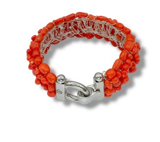 Bracciale in Corallo Sciacca Sassolini di Patricia Oro Creations: un gioiello made in italy di alta gioielleria. (Vista 2)