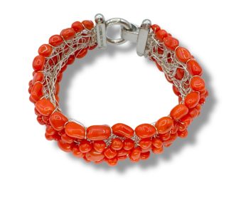 Bracciale in Corallo Sciacca Sassolini di Patricia Oro Creations: un gioiello made in italy di alta gioielleria.