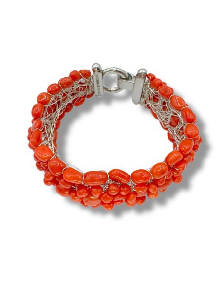 Bracciale in Corallo Sciacca Sassolini Argento 925