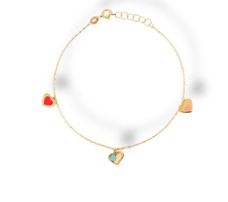 Bracciale Cuori Bimba in Oro, un gioiello di lusso perfetto per un regalo prezioso.