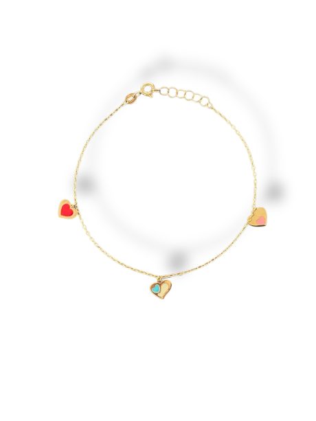 Bracciale Cuori Bimba in Oro 18kt 750