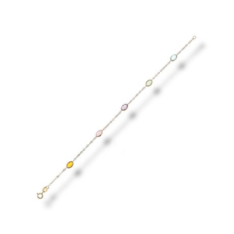 Bracciale Donna Oro 18kt Bicolore con Pietre