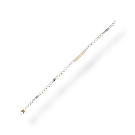 Bracciale Maschile con Targa in Oro 18kt Bicolore