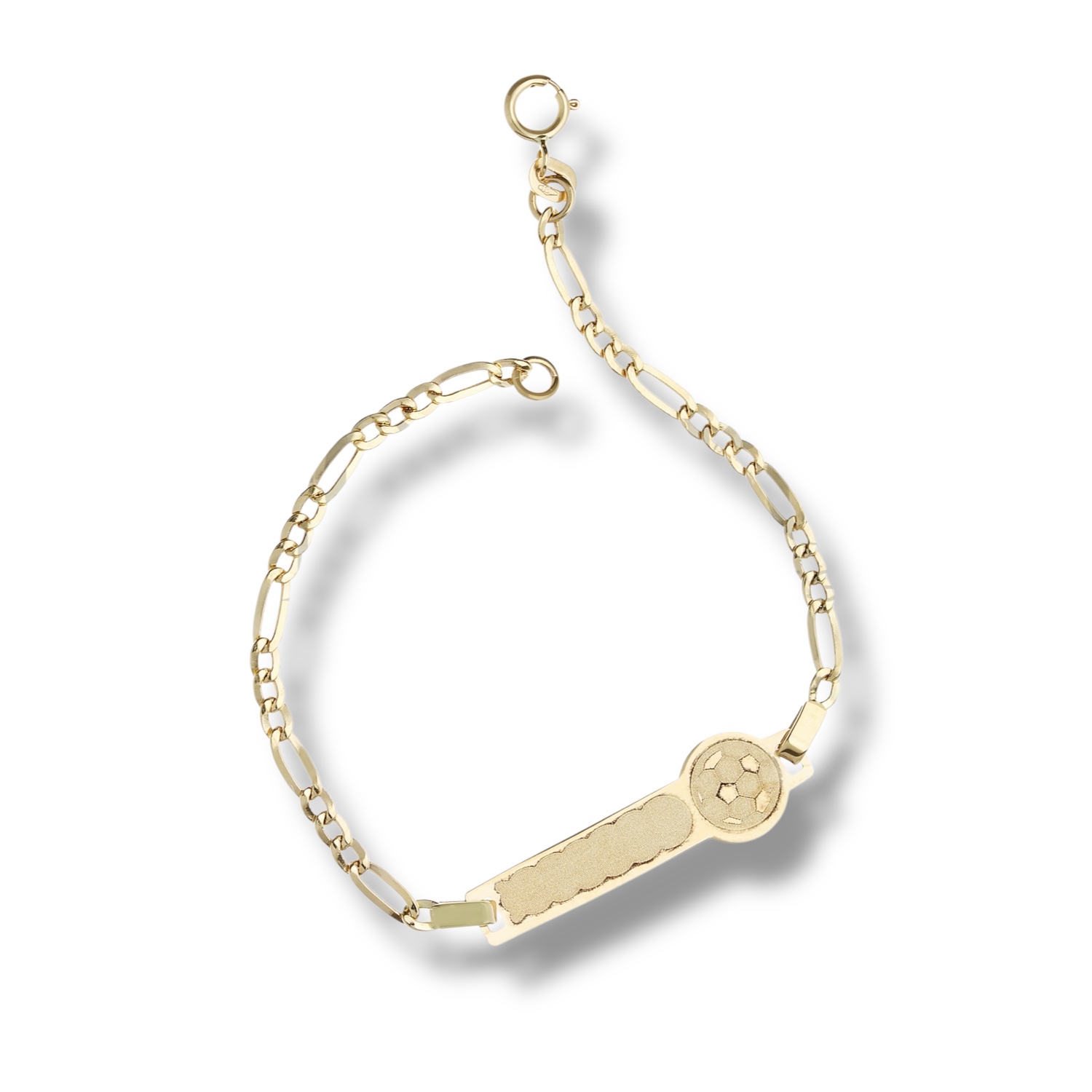 Bracciale con targa bimbo in oro 18k, un gioiello made in italy di alta qualità, perfetto come regalo prezioso.