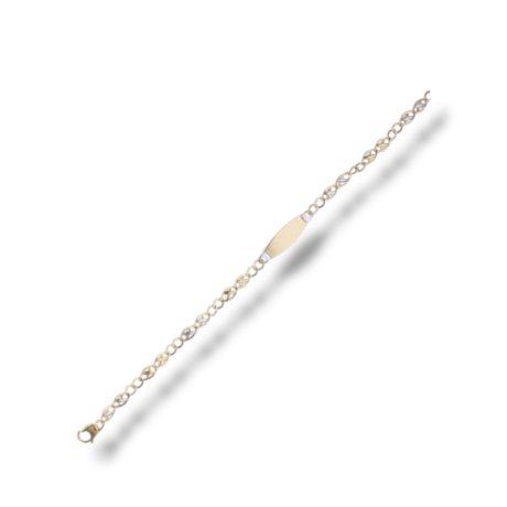 Bracciale Maschile con Targa in Oro Bicolore 18kt