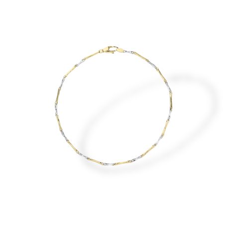Bracciale da Uomo in Oro Bicolore 18kt 21 cm