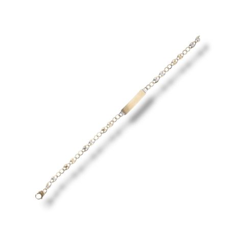 Bracciale Uomo con Targa in Oro 18kt Bicolore
