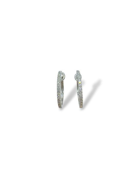 Orecchini Cerchi Davite & Delucchi con Diamanti 0.45ct in Oro 750 Bianco