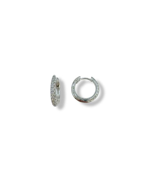 Orecchini Cerchi Oro Bianco 18kt con Diamanti 0.27ct Davite&Delucchi