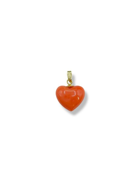 Ciondolo Cuore in Corallo Sciacca Oro 18k