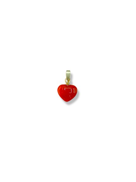 Ciondolo Cuore in Corallo Sciacca e Oro 18kt