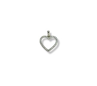 Ciondolo a forma di cuore in oro bianco 18k, un gioiello di lusso perfetto come idea regalo preziosa.