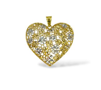 Ciondolo Cuore in Oro Bicolore, un gioiello di lusso perfetto per un regalo prezioso.