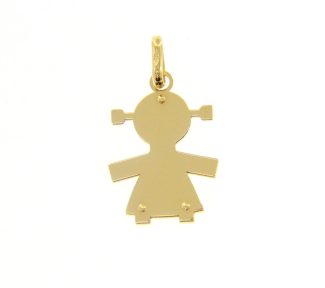 Ciondolo in oro a forma di bimba, un gioiello di lusso perfetto come idea regalo preziosa.