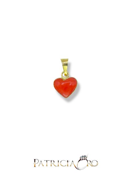 Ciondolo Cuore in Corallo di Sciacca con Oro 18k