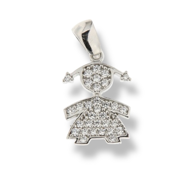Ciondolo in oro 18k a forma di bimba, un gioiello di lusso perfetto come idea regalo preziosa.