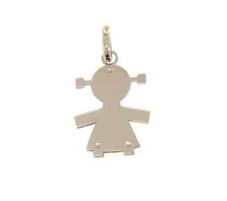 Ciondolo Sagoma Bimba in Oro, un gioiello di lusso perfetto per un regalo prezioso.