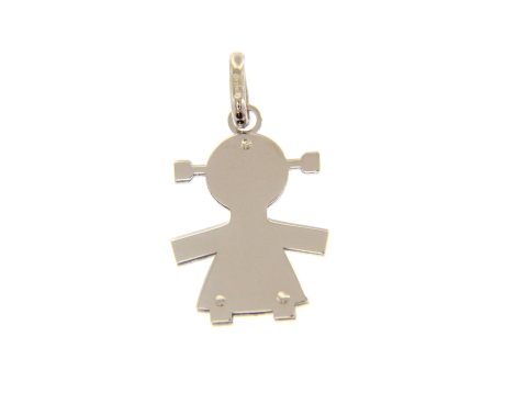 Ciondolo Sagoma Bimba in Oro Bianco 18kt 750