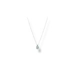 Splendida collana Davite&Delucchi in oro bianco 750 con acquamarina e diamanti: un capolavoro di gioielli diamanti per un'eleganza senza tempo. (Vista 2)